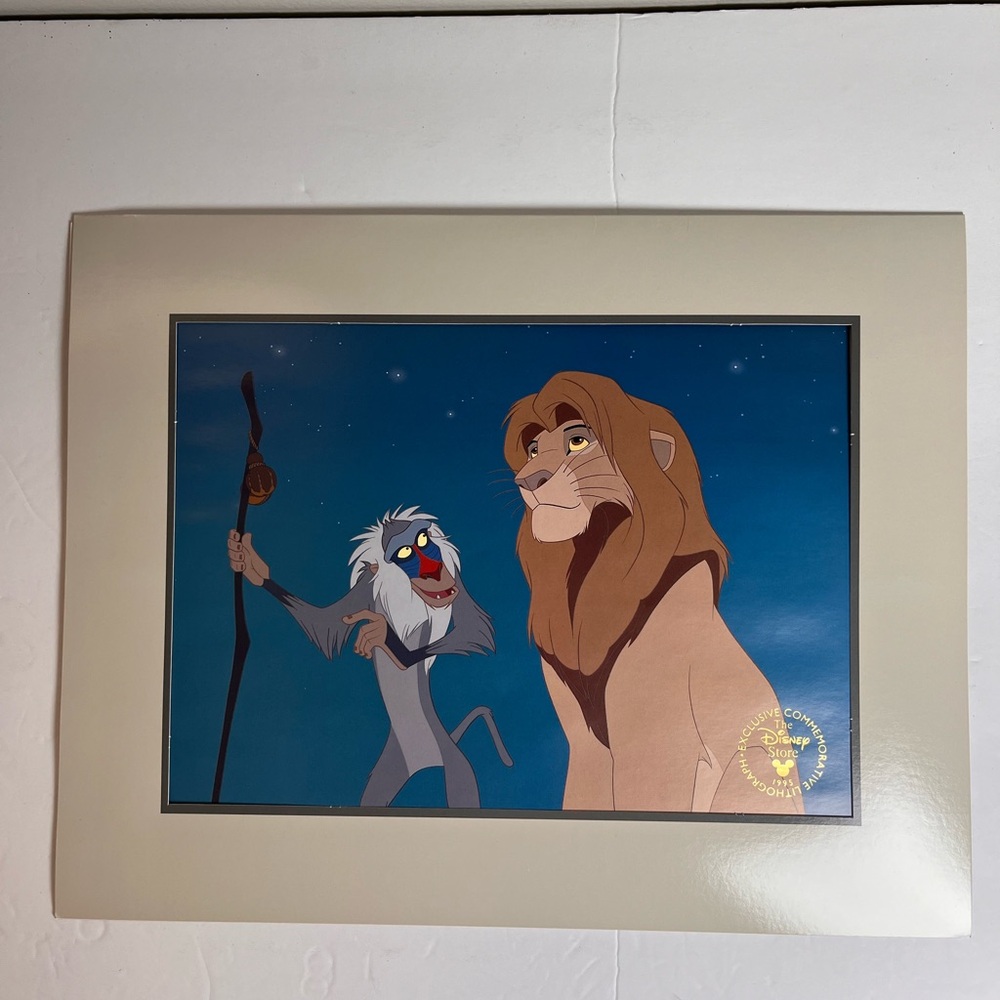 Walt Disney Lion King Exclusive Commemorative Lithograph 1995 Mufasa &‎ Rafiki